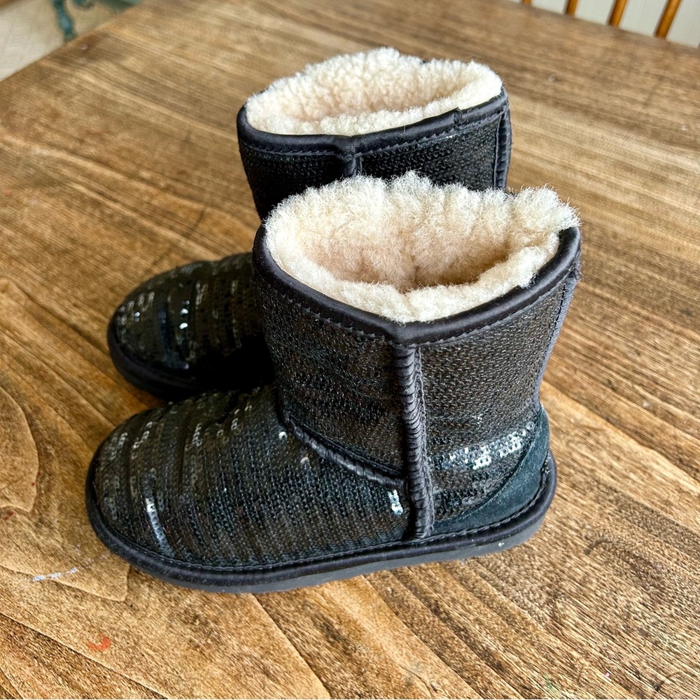 UGG Black Sequin Boots Girls Size 1